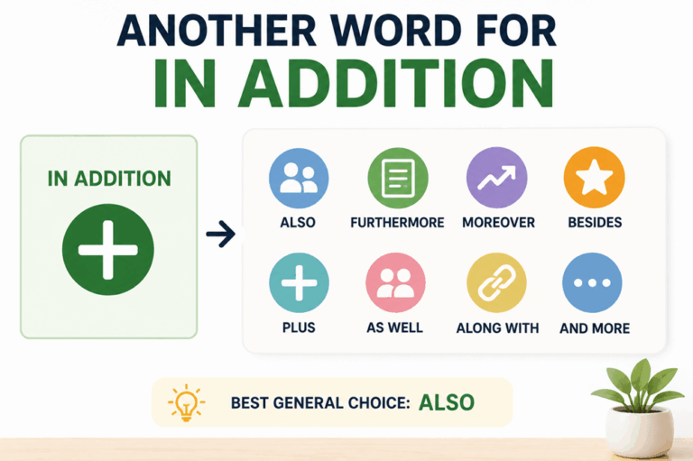 Another word for in addition