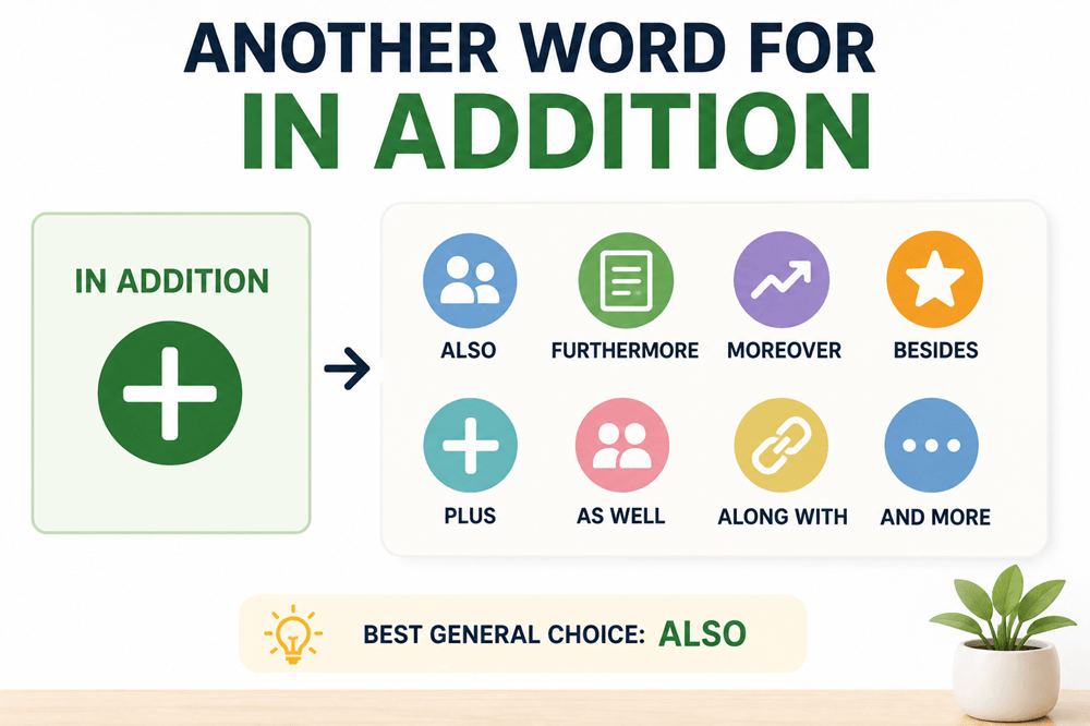 Another word for in addition
