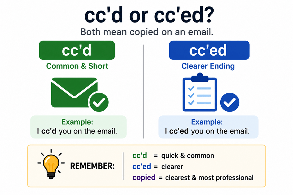 Cc'd or cc'ed