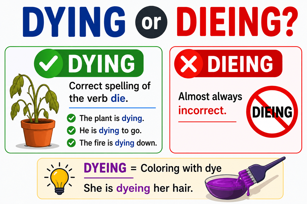 Dieing or dying