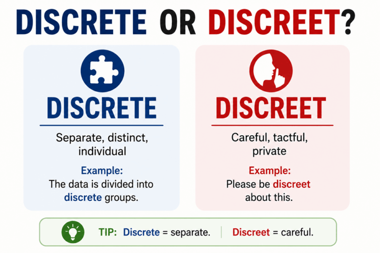 Discrete or discreet