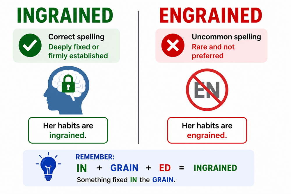 Engrained or ingrained