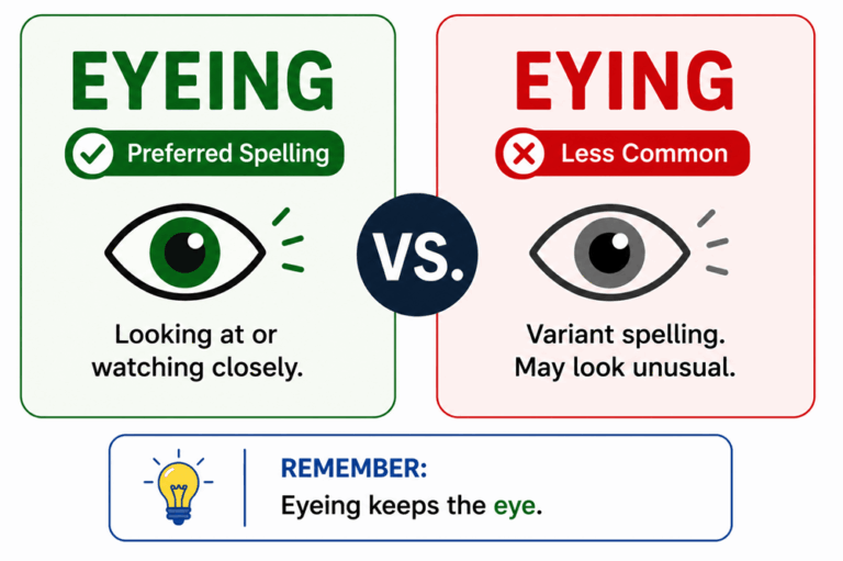 Eyeing or eying