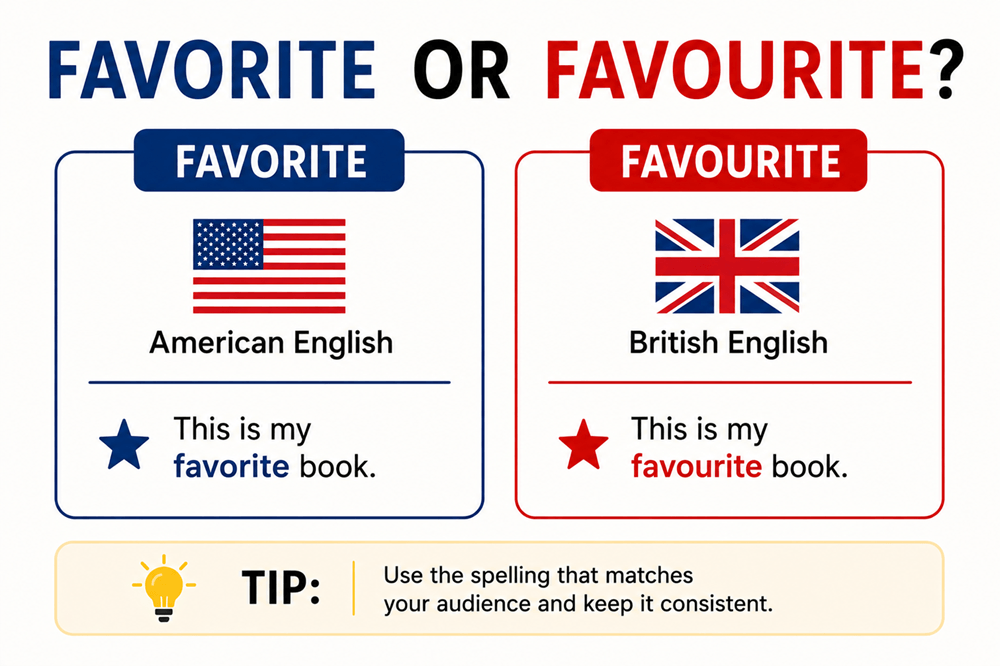 Favourite or favorite