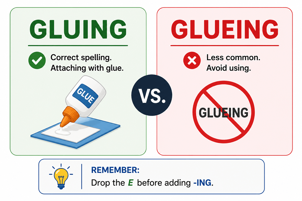 Gluing or glueing
