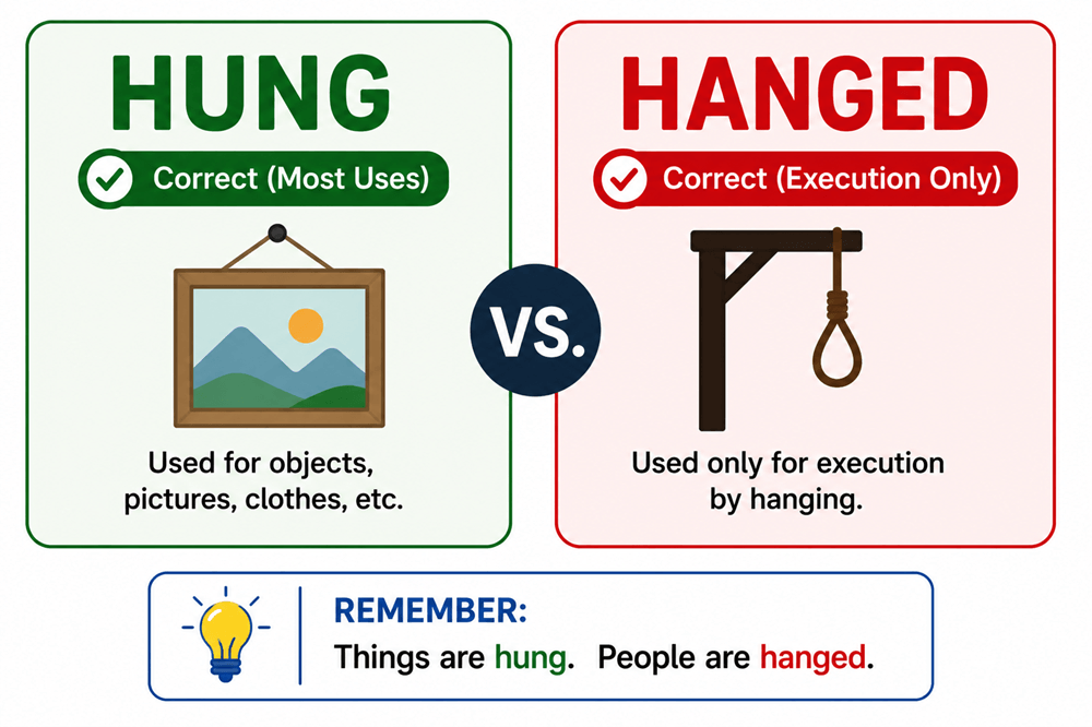 Hanged or hung