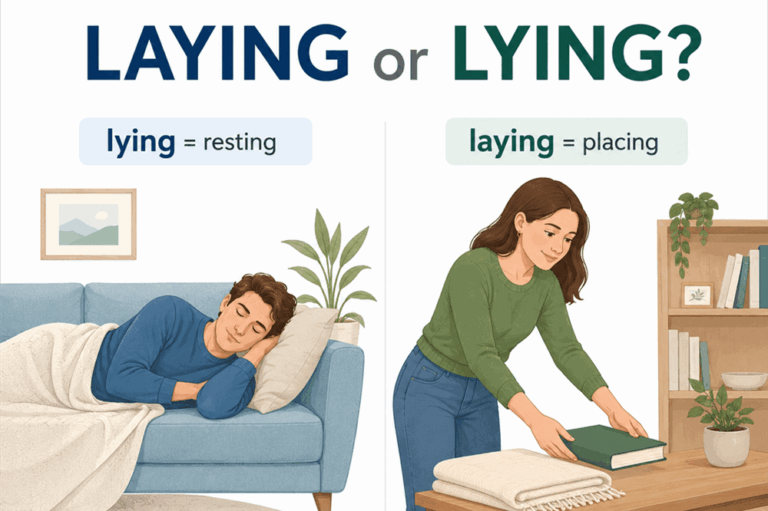 Laying or lying