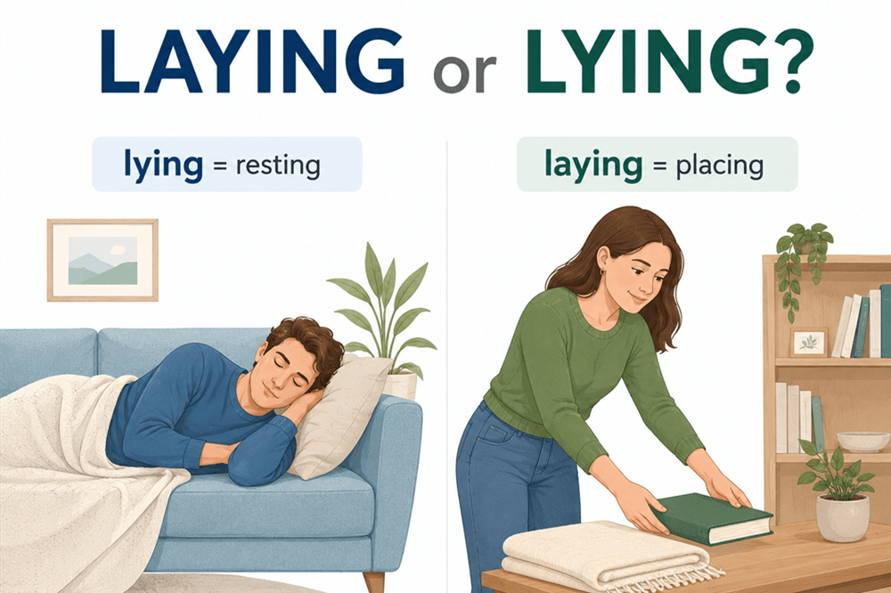Laying or lying