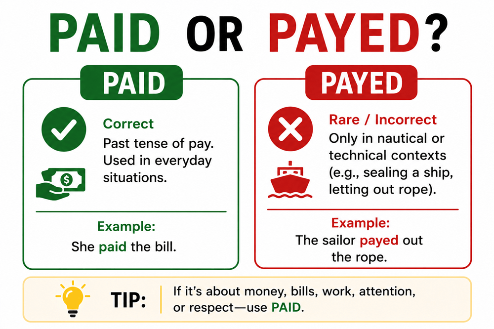Paid or payed