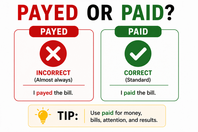 Payed or paid