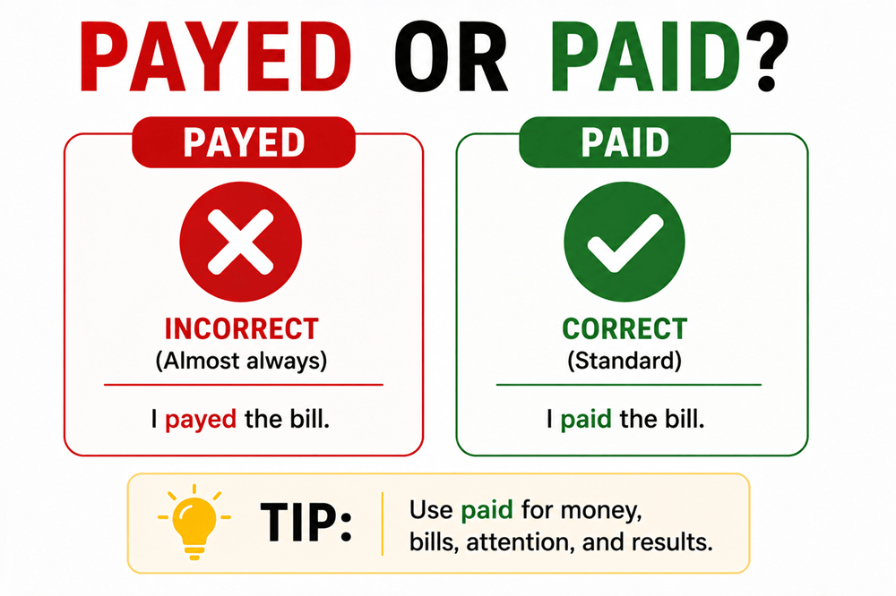 Payed or paid