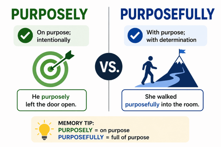 Purposely or purposefully