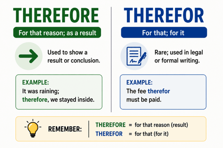 Therefor or therefore