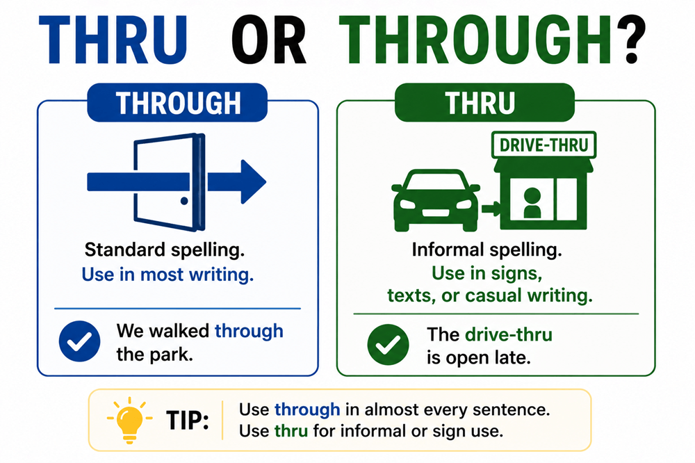 Thru or through