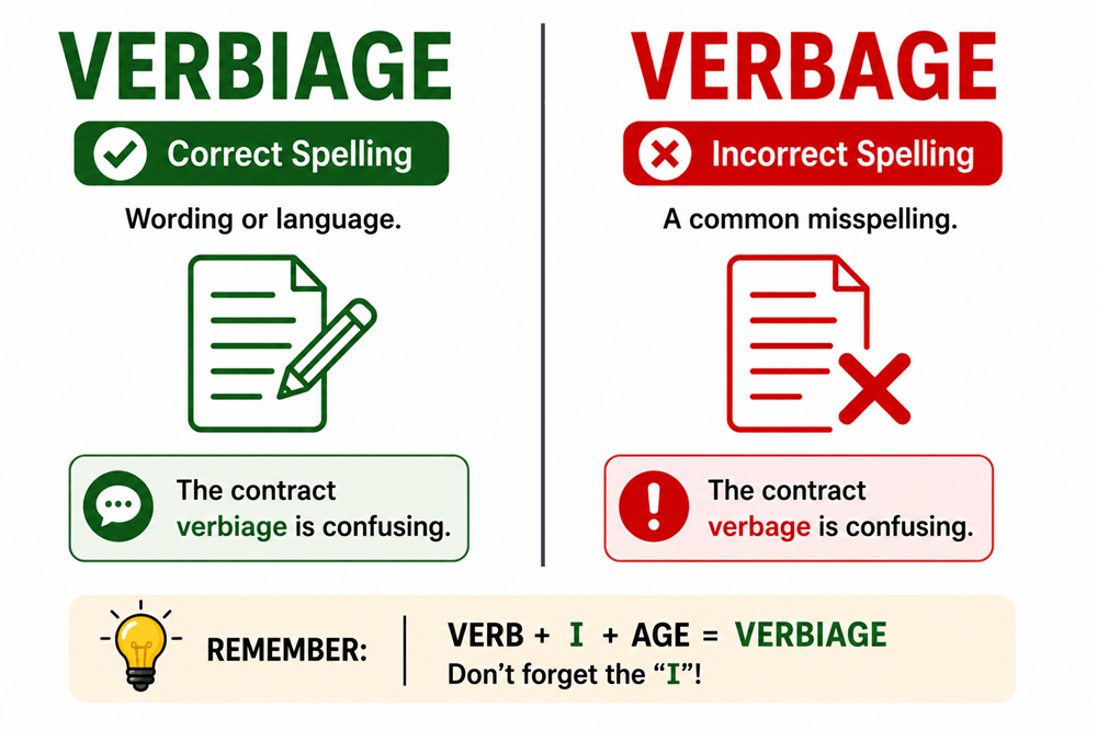 Verbiage or verbage