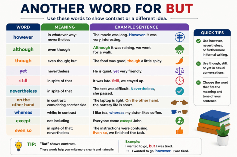 Another word for but