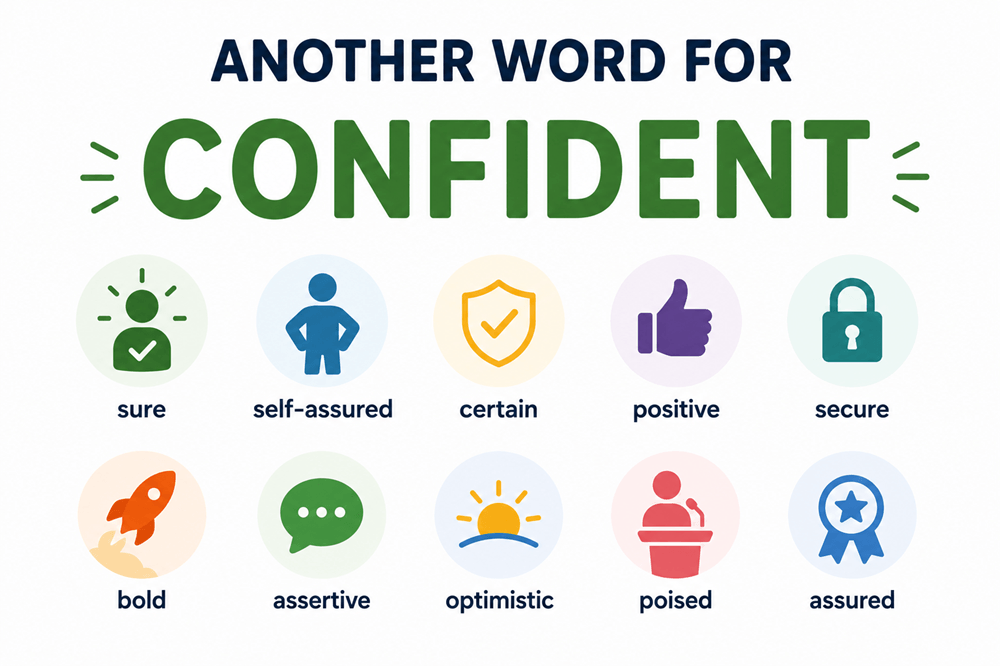 Another word for confident