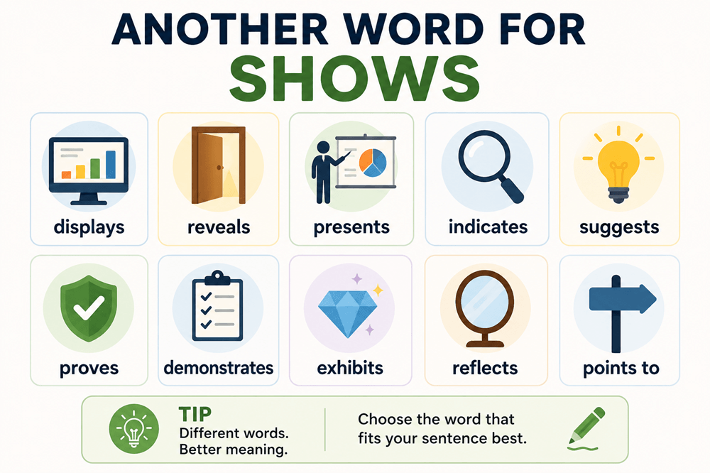 Another word for shows