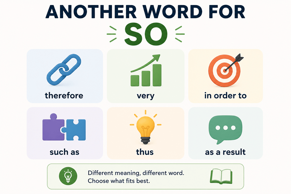 Another word for so