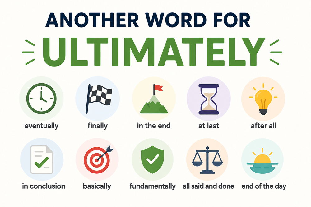 Another word for ultimately