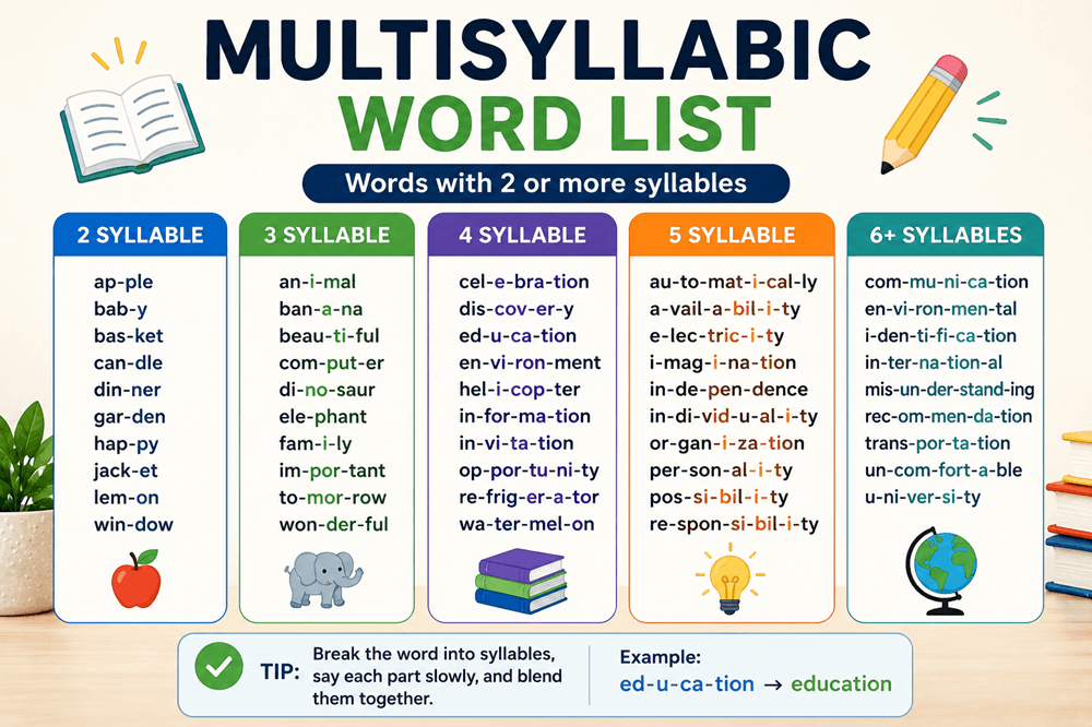 Multisyllabic word list