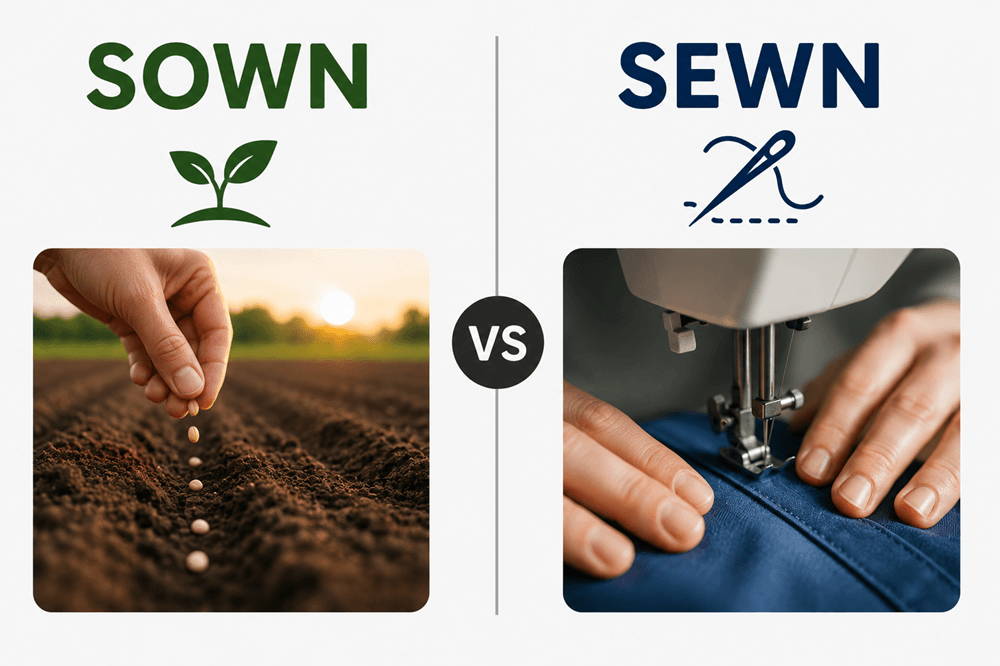 Sown or sewn